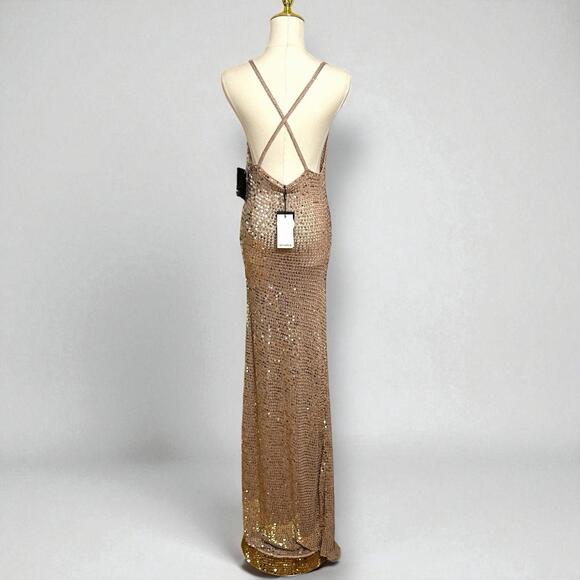 NWT Retrofete Marie Sequin Crochet Sexy Bodycon Knit Designer Dress Size M/L - Picture 5 of 14